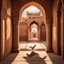 Placeholder: Hyper Realistic Photographic-View Of Dove Sitting On The Traditionally-Crafted-Surface-of-the-Balcony inside Traditional Rajasthani Fort With with sunrays casting Dove's Shadow Traditional-Brown-Pillars & Traditional-Hallway showing dramatic & cinematic ambiance.