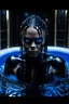 Placeholder: Cara delevingne dressed as fallen angel demon,bathing in black water,black horns,