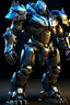 Placeholder: Ironclad stands at an imposing 8 feet tall and is heavily armored with a combination of sleek metallic plating and blue energy accents. Its body is adorned with a polished, reflective surface, giving it a distinct and imposing presence on the battlefield. His waist is snatched. His design is inspired by Nullsector from Overwatch