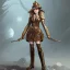 Placeholder: steampunk combatant female full-body