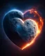 Placeholder: Moon in shape of realisitic heart, biological heart, cinematic, {abstract}, depression, space background, atmospheric, fire, DLSR, soft focus, dispersion