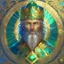 Placeholder: Father Povion's formal title is Grand Prelate of Aére. He is a short and stout halfling, with a bushy beard and bright blue eyes, and dark olive colored skin. On his head is a crown of gold, adorned with a sunburst shaped emerald. The center is eternally glowing, and its rays are formed by intricate gold filigree. He wears a long, white robe with gold embroidery. He carries a golden scepter, which is said to be a gift from Aére himself. He is in charge of everyone at the Dawn Temple.