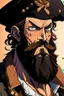 Placeholder: A comic portrait of Blackbeard, from che One Piece anime