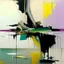 Placeholder: Empty Minimal contemporary abstract flat landscape painting.. Big brushstrokes. Twisted fragments of bodies. Drips of paint. style of Justin Mortimer and Adrian Ghenie. Triadic colour