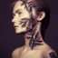 Placeholder: portrait of full face tattoo of branches and leaves that extend past face and become real, 8k resolution, high-quality, fine-detail, intricate, digital art, detailed matte, volumetric lighting, illustration, octane render,