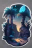 Placeholder: Sticker dark Oasis , high detailed, 4k resolution, digital paiting, cute, art, no background,