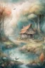 Placeholder: The place where the Dream and its followers live. Watercolor, fine drawing, beautiful foret, pixel graphics, lots of details, pastel aqua colors, delicate sensuality, realistic, high quality, work of art, hyperdetalization, professional, filigree, hazy haze, hyperrealism, professional, transparent, delicate pastel tones, back lighting, contrast, fantastic, nature+space, Milky Way, fabulous, unreal, translucent, glowing