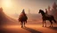 Placeholder: An ancient Arab poet next to a mare in the desert in front of a tent , full body, cinematic, 8k, resolution concept art portrait by Greg Rutkowski, Artgerm, WLOP, Alphonse Mucha dynamic lighting hyperdetailed intricately detailed