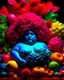 Placeholder: Naturaleza muerta frutas, Fernando Botero style, digital art, colores contrastes, hiperdetallado, 8k