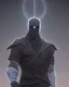 Placeholder: Moon Knight, hood and mask, gray custom, calignosity, cobblestone alley, fantasy, high resolution