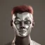 Placeholder: Logo silver skinned anime Dragman cyberpunk with dragon mask in his eyes