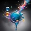 Placeholder: Bubbles with stars and nebula behind splattered liquid paint in (lightgray:1.2) colors. Fluid and Powder, Silk, Paint splatter, Vivid, Abstract, Clear, Spotlight, Wallpaper in dark gradient (masterpiece:1.2), (epic composition:1.4), (talent:1.2), ultra detailed, cinematic lighting, highly detailed, insanely detailed, hdr, 8k, exquisite, sharp, elegant, ambient lighting, high quality.