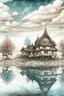 Placeholder: The place where the Dream and its followers live. A reflection of the sky. Watercolor, fine drawing, beautiful landscape, pixel graphics, lots of details, pastel aqua colors, delicate sensuality, realistic, high quality, work of art, hyperdetalization, professional, filigree, hazy haze, hyperrealism, professional, transparent, delicate pastel tones, back lighting, contrast, fantastic, nature+space, Milky Way, fabulous, unreal, translucent, glowing