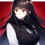 Placeholder: portrait anime vampire, long hair, red eyes, noble black robe, Blood, background Gothic castle, hyper detailed, intricately detailed, gothic, ambiguous lines image, flat dimensional style, flat lines, rough drawing --ar 2:3