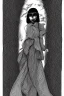 Placeholder: Portrait lady, full body shot, full-color long shot style of junji ito