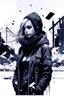 Placeholder: Deconstructivism rogue, oil painting ink drawing vector illustration dynamic painting Gothic Snowy