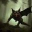 Placeholder: franz frazetta style, vampire bat lurking in the forest clearing, night