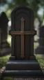 Placeholder: photorealistic hyperdetailed grave marked with a wooden cross