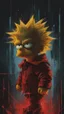 Placeholder: A ultra realistic poster of Bart Simpson in the red matrix , by Daniel Castan :: Carne Griffiths :: Andreas Lie :: Russ Mills :: Leonid Afremov, dark background, high detail