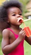 Placeholder: Black child enjoying popsicle