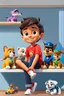 Placeholder: a young boy sitting on a shelf holding a teddy bear, inspired by Ayshia Taşkın, paw patrol, viral photo, medical background, inspired by Farel Dalrymple, press release, 5 years old, bian luan, video, brainwashing, shirt, h 6 4 0, description, uncropped, game maker, baki