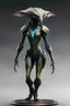 Placeholder: tabletop role-playing miniature of an biomechanoid extraterrestrial-elf creature. full body. concept art hyperrealism