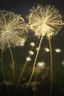 Placeholder: Dandelions glowing like fireworks in the sparkling summer night