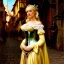 Placeholder: fullbody portrait 'beautiful blonde busty medieval woman on street in medieval city',corset,painting by gaston bussiere, greg rutkowski, yoji shinkawa, yoshitaka amano, tsutomu nihei, donato giancola, tim hildebrandt, oil on canvas, cinematic composition, extreme detail,((fit full head inside picture)),32k