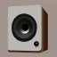 Placeholder: cartoon speaker that's been ripped in half portrait ways