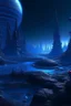 Placeholder: alien planet hive city night blue light