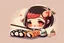 Placeholder: contented cute chibi girl making sushi