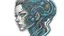 Placeholder: a sticker with a drawing of a woman's face, cyberpunk art, inspired by Marco Mazzoni, Artstation, fantasy art, fractal veins. cyborg, in the style dan mumford artwork, girl with plaits, beautiful detailed body and face