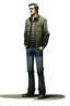 Placeholder: man, illustration, looking serious, full body, standing, mean,, looking sideways,