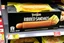Placeholder: satirical product advertisement, Trojan brand black and gold sandwich bag box on display on a grocery store shelf, "RIBBED SANDWICH BAGS", picture on box is a long tubular hot dog bun poking out of an opaque yellow crenelated plastic bag, photorealistic, HD, natural lighting, Trojan brand logo