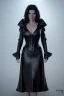 Placeholder: Young Sandra Bullock as evil queen in black leather gown, angry, busty, curvey, cleavage, unreal 5, octane render,cinema4d, dynamic lighting, dramatic lighting, 4k, redshift render, highly detailed, hyper realistic