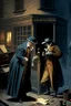 Placeholder: atoms playing detective at a homicide scene in 18th century London