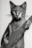 Placeholder: One single mature Siam cat, friendly, playing guitar, vienna, sunny day, perfect iris, model style, hyper realistic, extremely accurate, delicate, extremely detailed, Graphic novel style, wide-angle, open aperture, superfine pencil