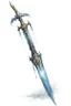 Placeholder: a large two-handed greatsword, surrounded by faint bluish magical energy