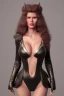 Placeholder: Claudia Schiffer as evil queen in leather gown, voluptuous, cleavage, stern, angry, emperious, 8K, realistic, high definiton, unreal 5 engine, dramatic lightning, low key lightning