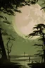 Placeholder: forest with moon in the sky, naughty dog style, dark style