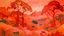 Placeholder: A pink crumbling plain designed in African masks painted by Paul Ranson