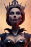 Placeholder: Sophia Loren as evil queen in black leather, cleavage, angry, stern look. character design by cory loftis, fenghua zhong, ryohei hase, ismail inceoglu and ruan jia. unreal engine 5, artistic lighting, highly detailed, photorealistic, fantasy