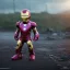 Placeholder: Iron man toddler, real, full body, tokio background, dramatic lighting, hyper realistic, 8k