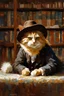 Placeholder: Water color style Rembrandt sleep walk in the library , , no wearing of lovely fantasy highest quality gorgeous ultra sharp 8k uhd smooth sharp focus highly detailed society artstation hq behance hd trending on art forumIn the Golden Age of Dutch art, Rembrandt once tried to paint his self-portrait but ended up with a picture of his cat wearing his hat. Vermeer, inspired, began painting