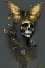 Placeholder: witch with gold skull nand black butterfly by the watfall