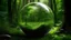 Placeholder: Glass globe encircled by verdant forest flora, symbolizing nature, environment, sustainability, ESG, and climate change awareness, generative ai