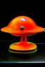 Placeholder: An orange colored electrical UFO made out of jelly painted by Paul Klee