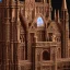 Placeholder: model of grand cathedral made of gingerbread house, 8k resolution, centered, high-quality, ultrafine-detail, ornate, digital art, flickering light, baroque, detailed matte, volumetric lighting, illustration, 3D octane render, brian froud, howard lyon, George Grie, greg rutowski,