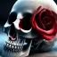 Placeholder: Cracked Skull and red rose, marble texture, dark, fantasy art, shallow depth of field, macro lens, unreal engine 5, ultra detailed,8k, HDR, hyperphotorealistic, bone, set in fire