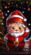 Placeholder: Chibi santa-claus huge big Chocolate in 8k sticker, style of fairy academia, neon lights, intricate details, highly detailed, high details, detailed portrait, masterpiece,ultra detailed, ultra quality